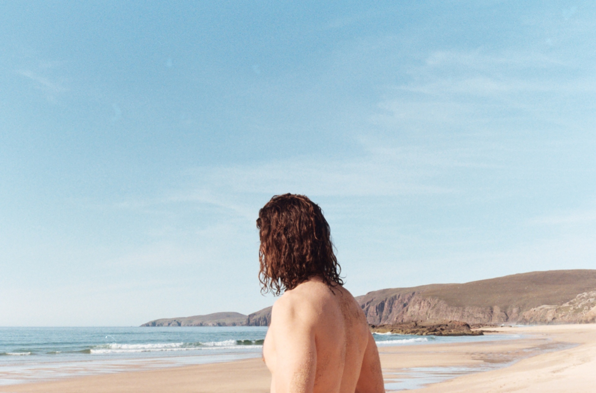 Joe looking out across the beach