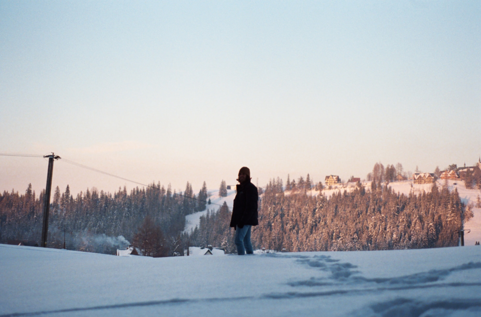 Joe standing in a snowy landscape